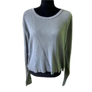 Urban Outfitters Womens Blue Waffled Thermal Top Large